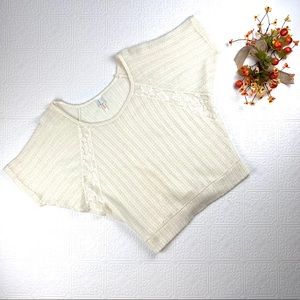 Pinkeli Ivory Dolman Sleeve Knit Sweater SZ L